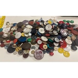Vintage Buttons Lot Bulk Assorted Sewing Craft Supplies Mixed Sizes & Colors